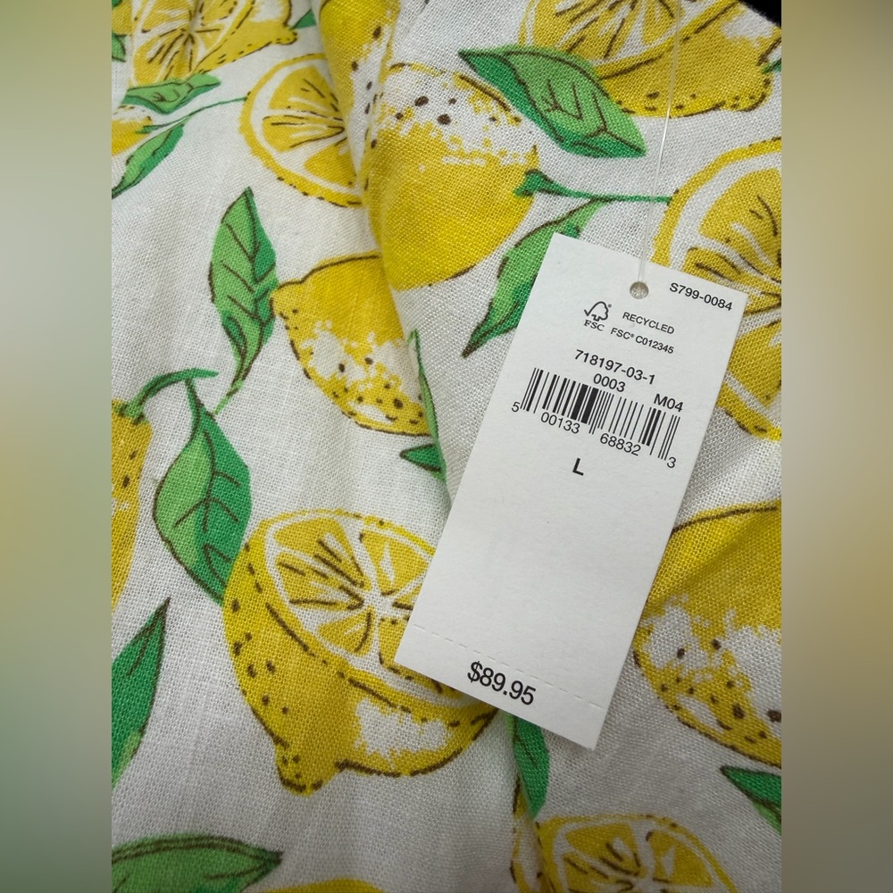 Gap Linen Blend Mini Dress in Spring Lemon Print - Picture 6 of 6
